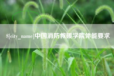 湛江中国消防救援学院体能要求