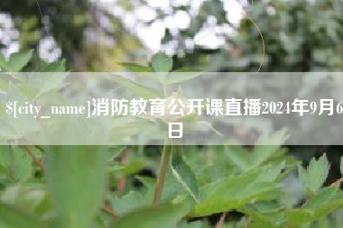 湛江消防教育公开课直播2024年9月6日