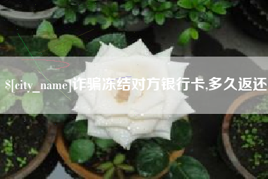 湛江诈骗冻结对方银行卡,多久返还