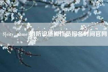 湛江消防设施操作员报名时间官网
