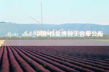 湛江中国9枚金牌得主名单公布