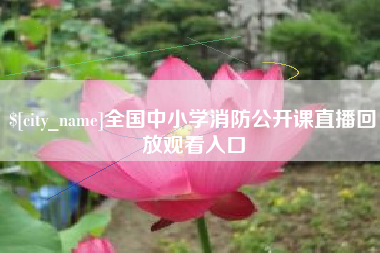 湛江全国中小学消防公开课直播回放观看入口