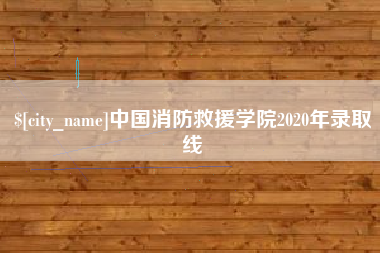 湛江中国消防救援学院2020年录取线