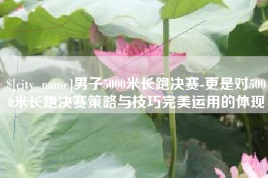 湛江男子5000米长跑决赛-更是对5000米长跑决赛策略与技巧完美运用的体现