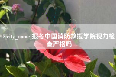 湛江报考中国消防救援学院视力检查严格吗
