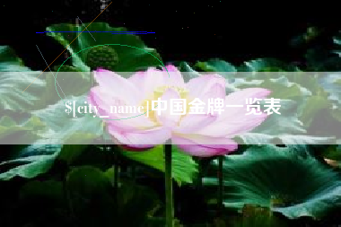湛江中国金牌一览表