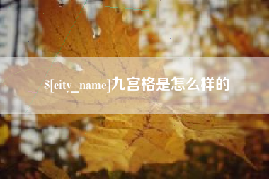 湛江九宫格是怎么样的