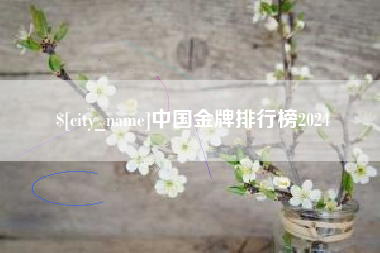 湛江中国金牌排行榜2024
